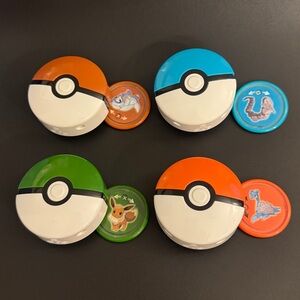 2019 McDonald's Happy Meal Toy Pokemon Pokeball Disc Shooter set of 4